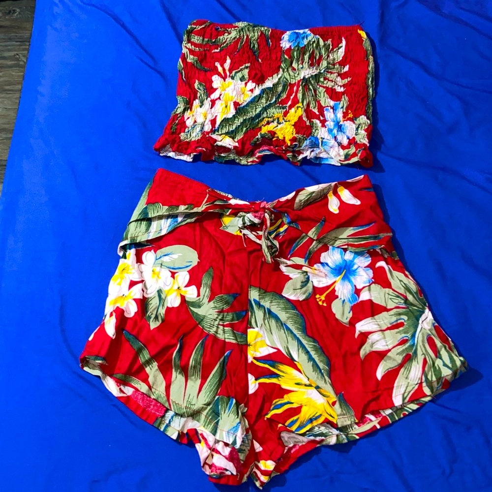 Tube top with matching shorts. 2-piece